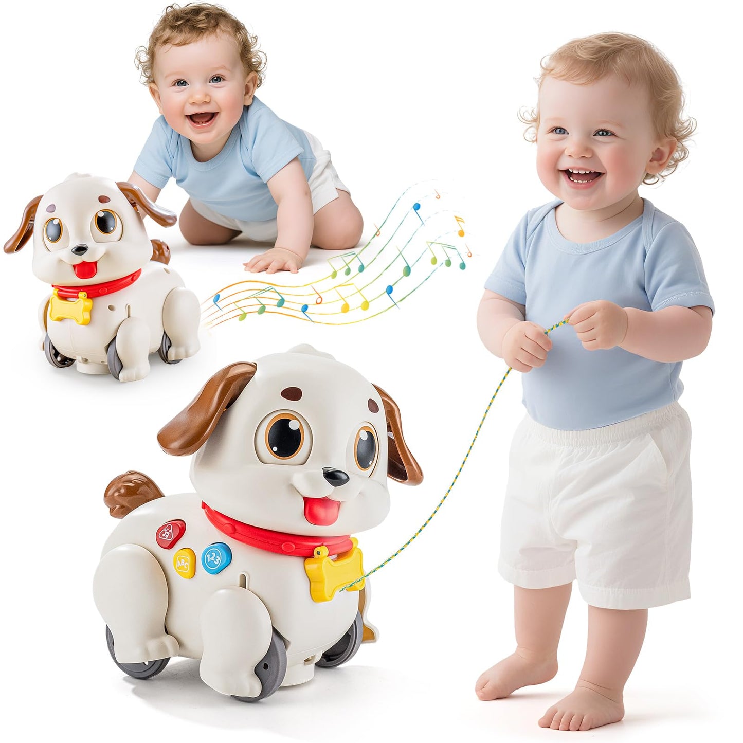 HOLA Baby Toys 6-12 Months Musical Dancing Puppy Tummy Time Toy, Toddler Learning Toys for 1 Year Old Girl Boy, 1st Birthday Gif