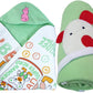 BRANDONN Newborn Combo of Double PLY Reversible Hooded and Fleece Hooded Baby Blankets(Pack of 2, CGreen)