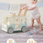 ROBOTIME Wooden Baby Walker, Baby Push Walker, Baby Activity Center Toys, Ajustable Speed Multi-Functional Baby Walker with Whee