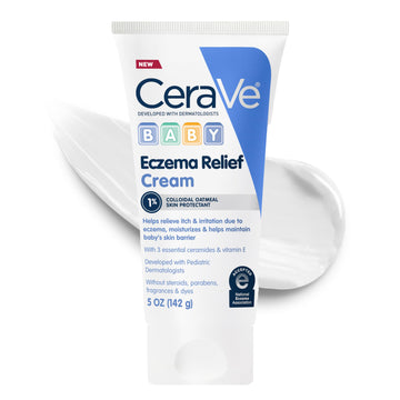 Cerave Baby Eczema Relief Cream, 1% Colloidal Oatmeal Cream With Vitamin E & Ceramides, Baby Eczema Cream Soothes & Calms Itchy