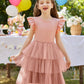 Arshiner Toddler Tutu Dresses Summer Dress Cute Pink Valentine Tulle Sundress For Little Girls 6-7 Years