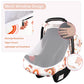 Rainbow Infant Carseat Canopy With Peep Windows And Breathable Mesh, Kick-Proof, Soft Stretchy Baby Car Seat Cover For Newborns