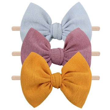 Yanjie Baby Girls Nylon Headbands Newborn Bows Handmade Hair Bows Hairbands Hair Accessories For Newborn Infant Toddlers Kids(Go