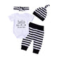 Newborn 4Pcs Set Outfit Striped Hoodie With Romper Jumpsuit+ Striped Long Pants And Hat (80(3-6M), White)