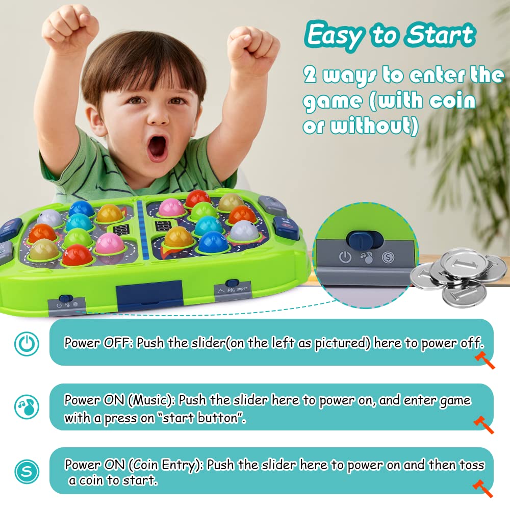 Hammer Mole Game for Toddler, Toys for 3-12 Year Old Boys and Girls, Whack Game for Kids,Gifts for 3 4 5 6+ Year Old Boys, Inter