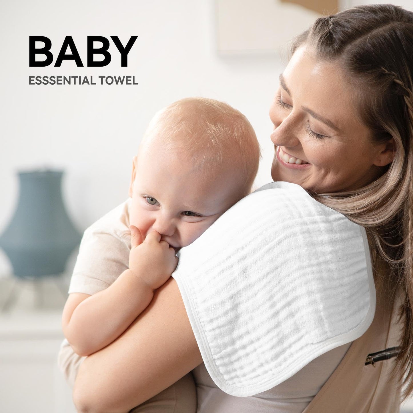 Synrroe Muslin Burp Cloths 4 Pack Large 20' By 10' 100% Cotton 6 Layers Extra Absorbent And Soft