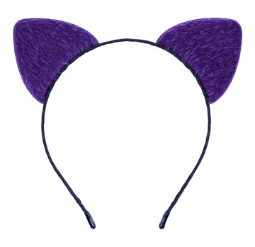 Bonnie Z. Leonardo Purple Cat Ears Headband Furry Cat Ears Headbands Purple