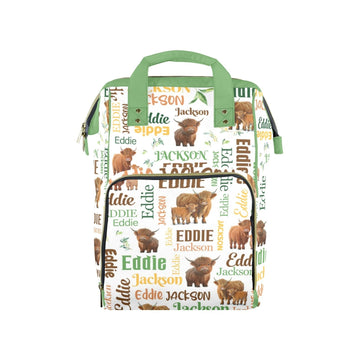 Noverbibi Custom Diaper Bag for Baby Girl Customized Highland Cow Baby Bag Personalized Nursing Bags with Name Custom Name Mommy