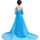 Lito Angels Toddler Girls Princess Dress Up Costumes Halloween Christmas Party Dress Gown Sequined With Accessories Size 4-5 Blu