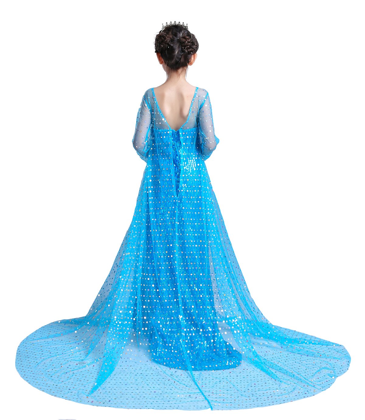 Lito Angels Toddler Girls Princess Dress Up Costumes Halloween Christmas Party Dress Gown Sequined With Accessories Size 4-5 Blu