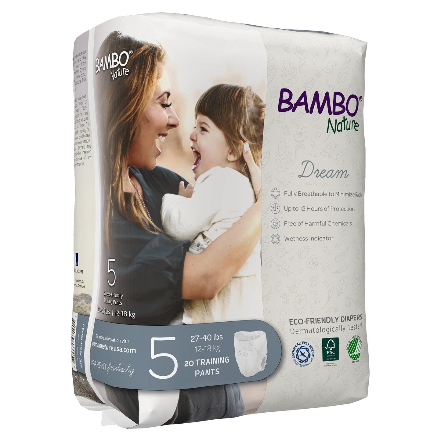 Bambo Nature Hypoallergenic Training Pants, Eco-Labeled Training Pants, Totally Chlorine-Free, Skin Friendly - Size 5 (60 Count)