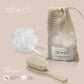 Ali+Oli Newborn Wooden Hair Brush- Baby Brush Set For Newborns- Baby Hair Brush With Mini Loofah- Infant Hair Brush, Cradle Cap,