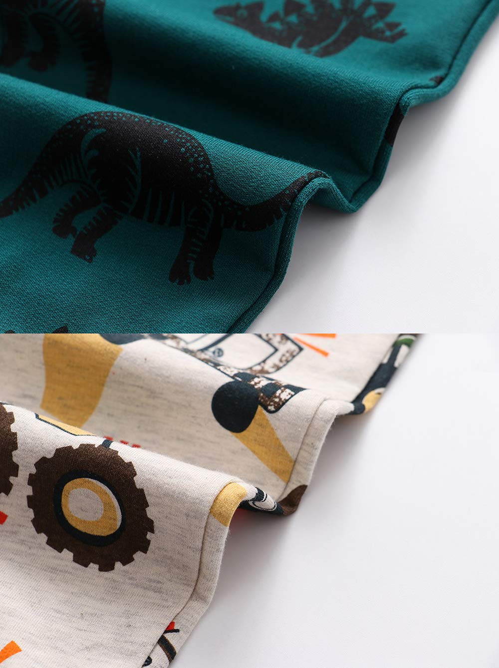 Huaer& Baby Boy'S Jogger Pants Dinosaur Car Animal Print Drawstring Elastic Sweatpants (1-Pack 2-Pack) (Car Dinosaur 3, 4T)