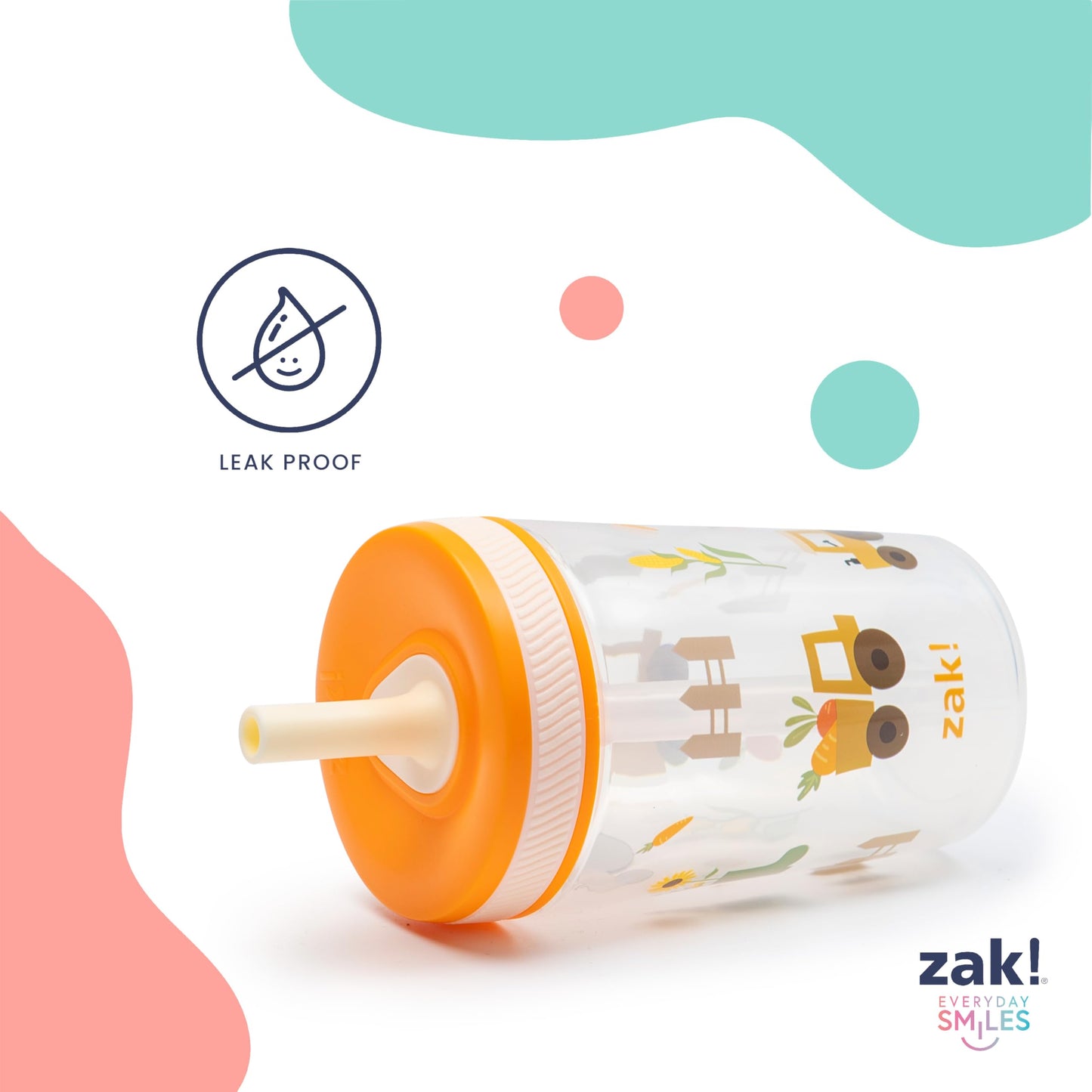 Zak Designs Kelso 15 Oz Tumbler 2Pc Set, (Campout) Non-Bpa Leak-Proof Screw-On Lid With Straw Made Of Durable Plastic And Silico