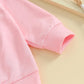 Lucikamy Toddler Baby Girl Boy Valentines Day Outfit Long Sleeve Letter Print Sweatshirt Shirt Infant Spring Clothes (Pink Embro