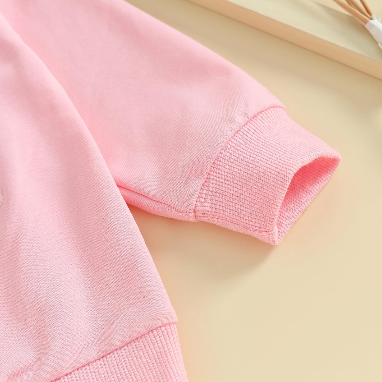 Lucikamy Toddler Baby Girl Boy Valentines Day Outfit Long Sleeve Letter Print Sweatshirt Shirt Infant Spring Clothes (Pink Embro