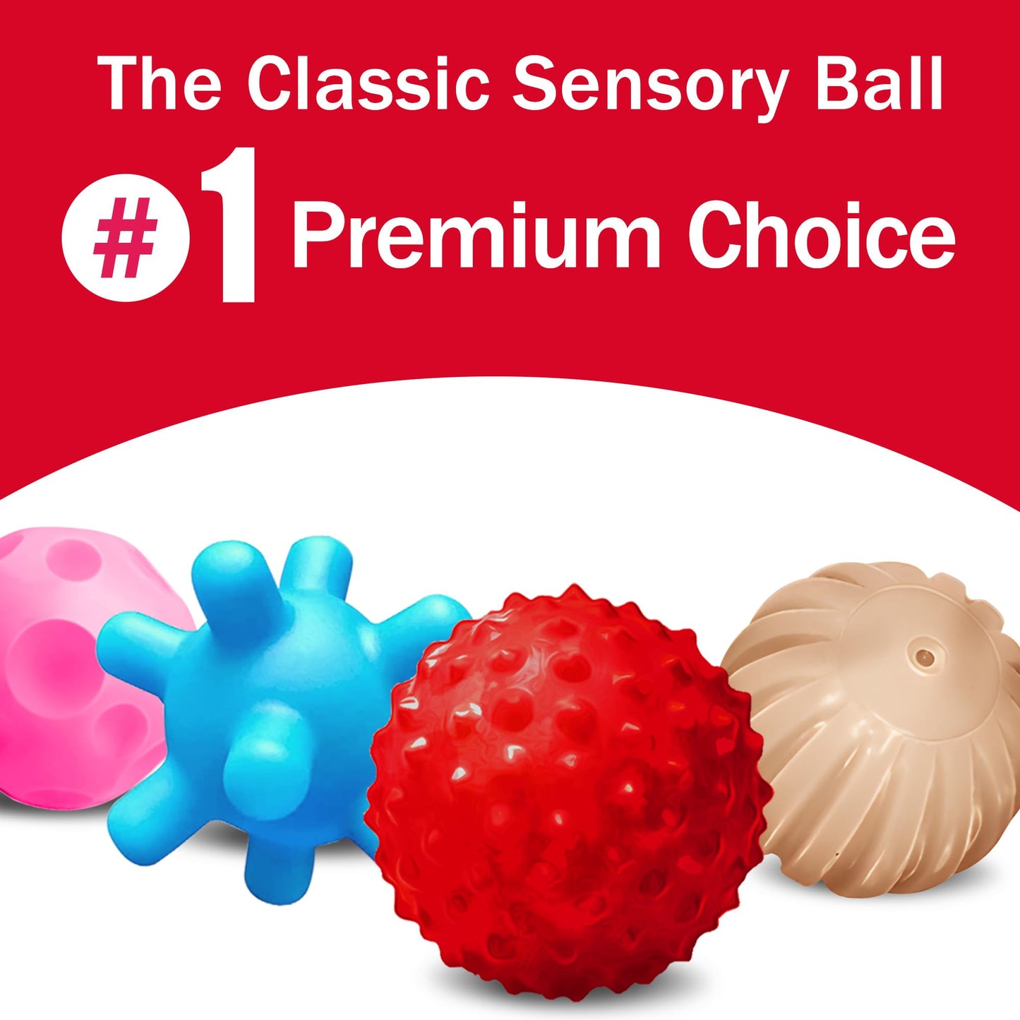 ROHSCE Soft Spiky Sensory Balls - No Hole Wheat Straw Soft Toys for Toddlers 1-3 Multicolor Bath Gifts Montessori Toys Baby Ball