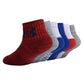 Under Armour Baby Boys Multi Pack Baseball Essential Quarter Sock, Red, 12-24 Months