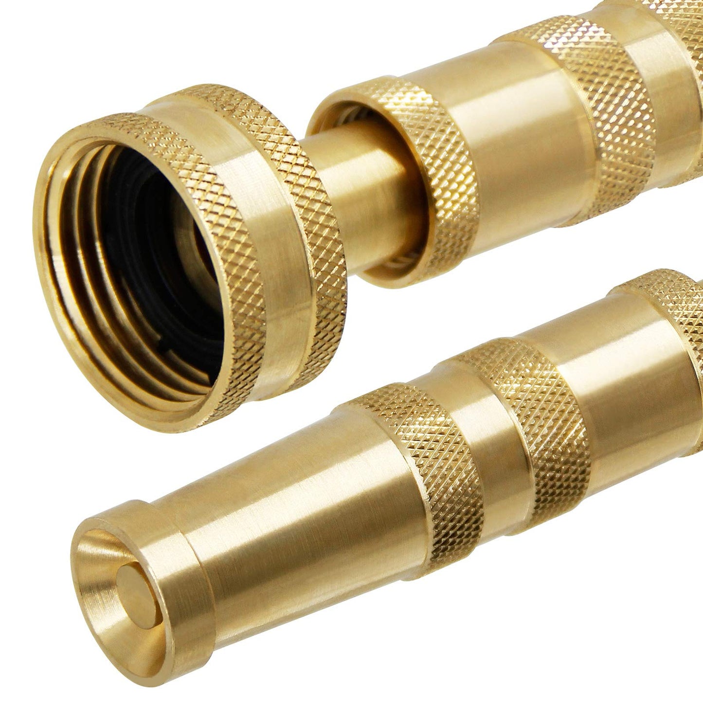 Biswing Brass Hose Nozzles, Heavy-Duty Brass Adjustable Twist Hose Nozzle, 2 Pack (4), Vi3432