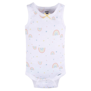 Gerber Baby Girls Multi-Pack Sleeveless Onesies Bodysuit Orange Flower 24 Months