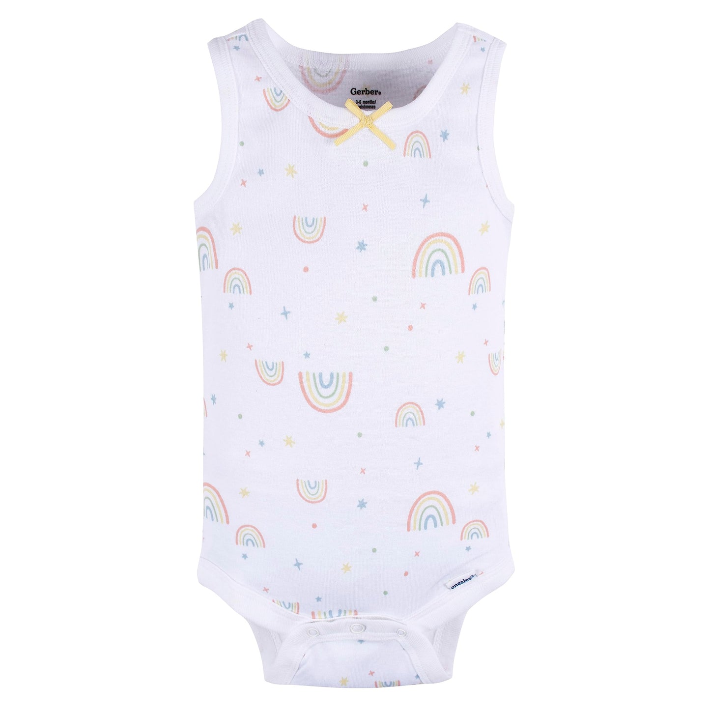 Gerber Baby Girls Multi-Pack Sleeveless Onesies Bodysuit Orange Flower 12 Months