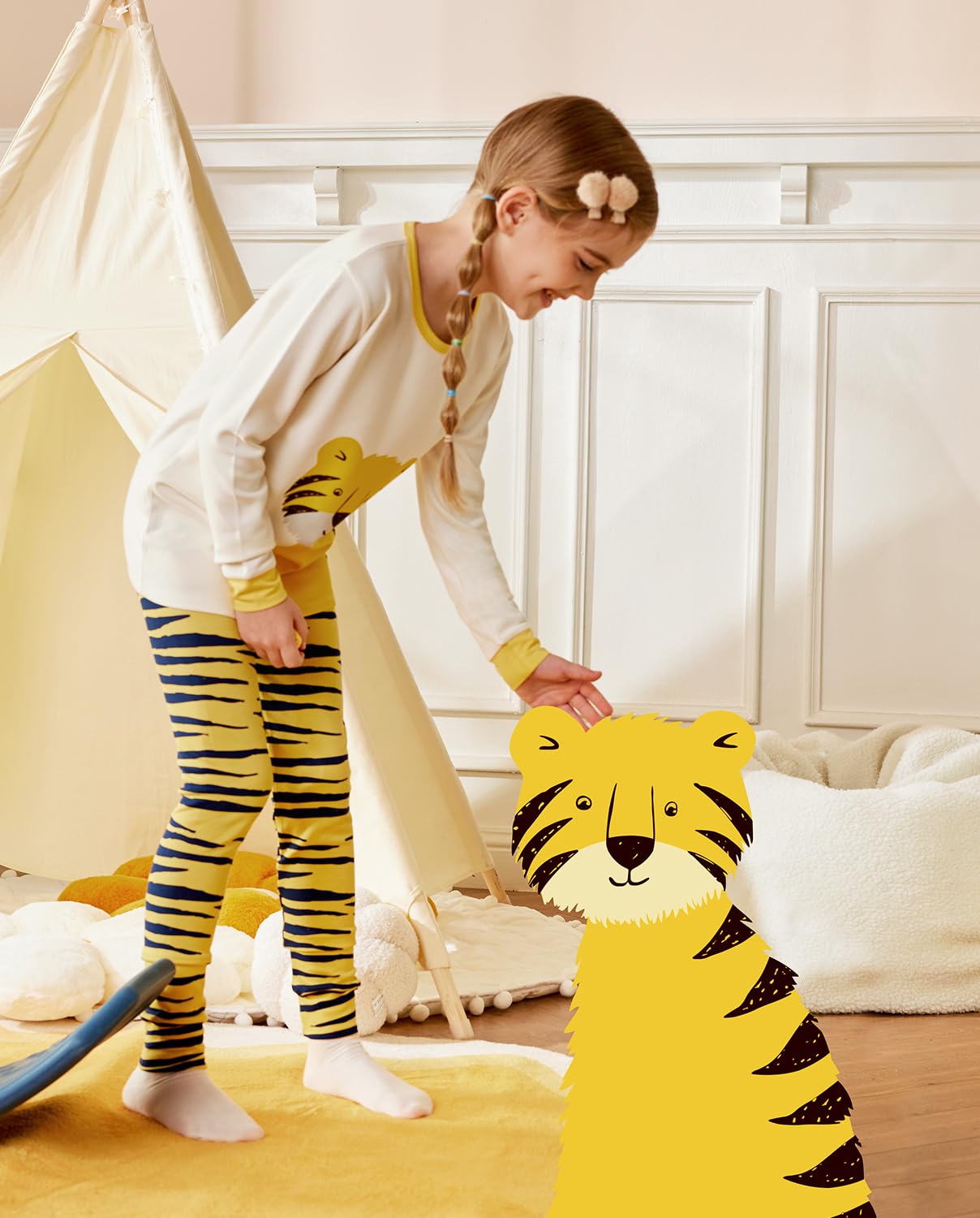 Babee Reshinee Bamboo Viscose Toddler Animal Pajamas Boys Girls Kids Baby 2Pcs Long-Sleeve Pyjamas Set 12-18 Months Snug Fit Sle