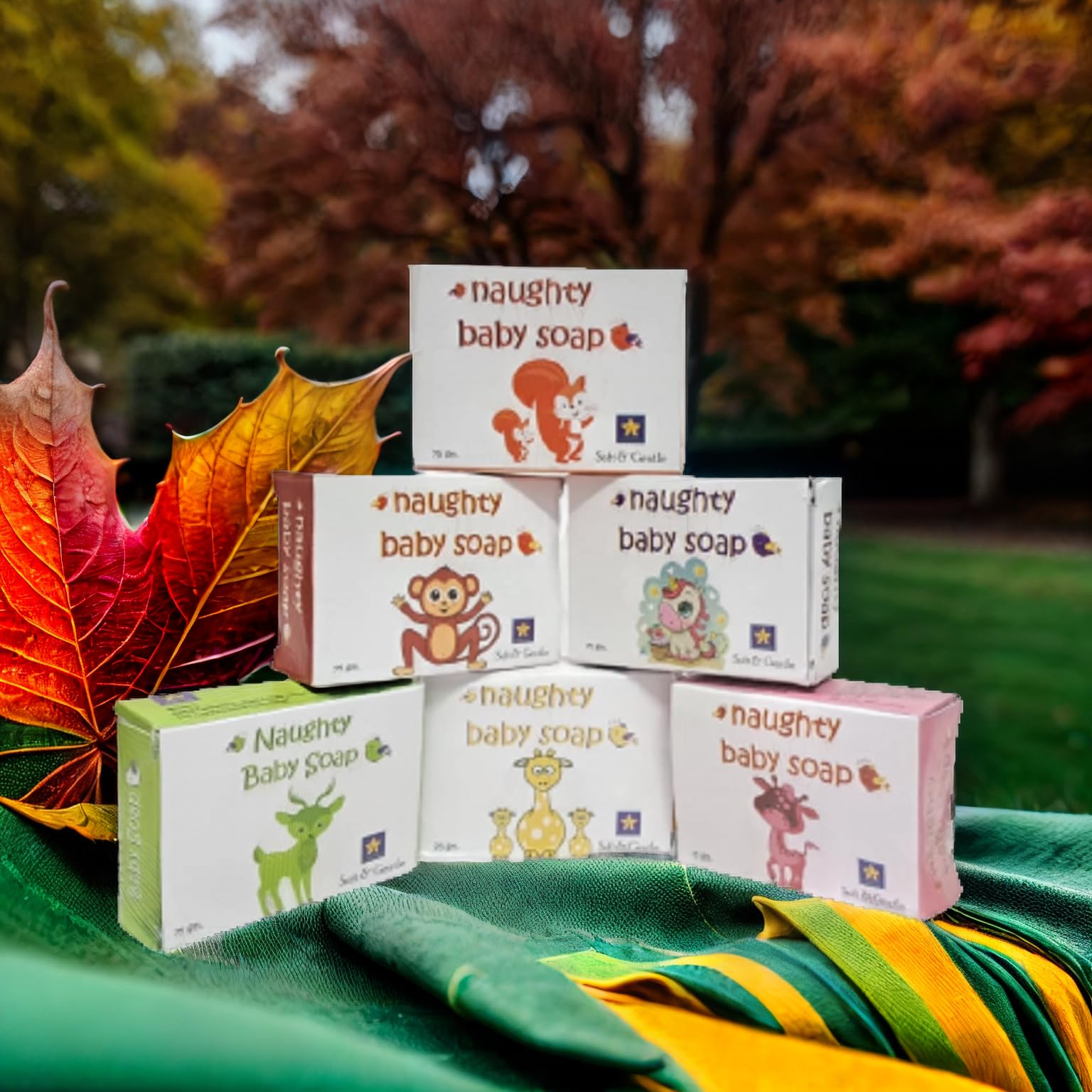 Naughty Baby Soft & Gentle Glycerin Floral Scent Baby Soap Bar With Badam Oil And Rakhta Chandan. Pack Of 6X75 Gm
