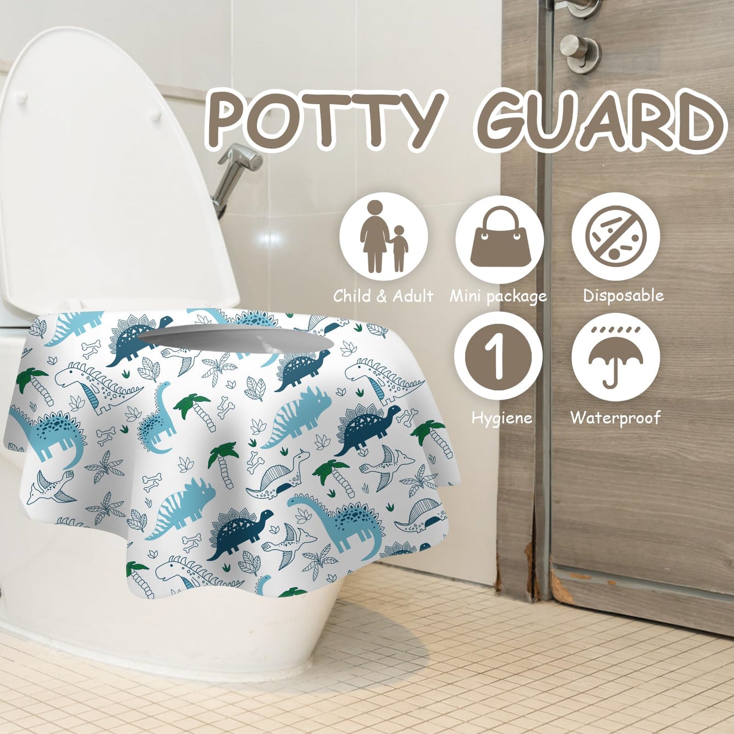 Deeki Toilet Seat Covers Disposable, 60 Pcs Xl Waterproof For Kids Adults, No-Slip Clean Safety Covers For Toddler Potty Trainin
