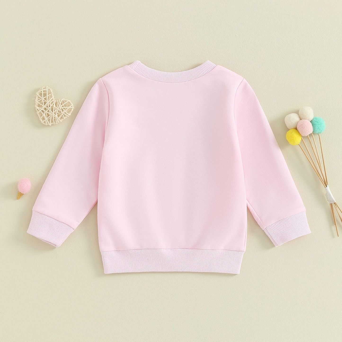 Dcohmch Toddler Girl Valentine'S Day Outfit Pullovers Heart Letter Print Shirt Sweatshirt Valentine Baby Girls Clothes (Light Pi