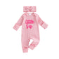 Nebworn Baby Girl Waffle Knit Romper Long Sleeve Ruffle Butt Onesie Fall Winter Clothes Coming Going Home Outfit (Little sis pin