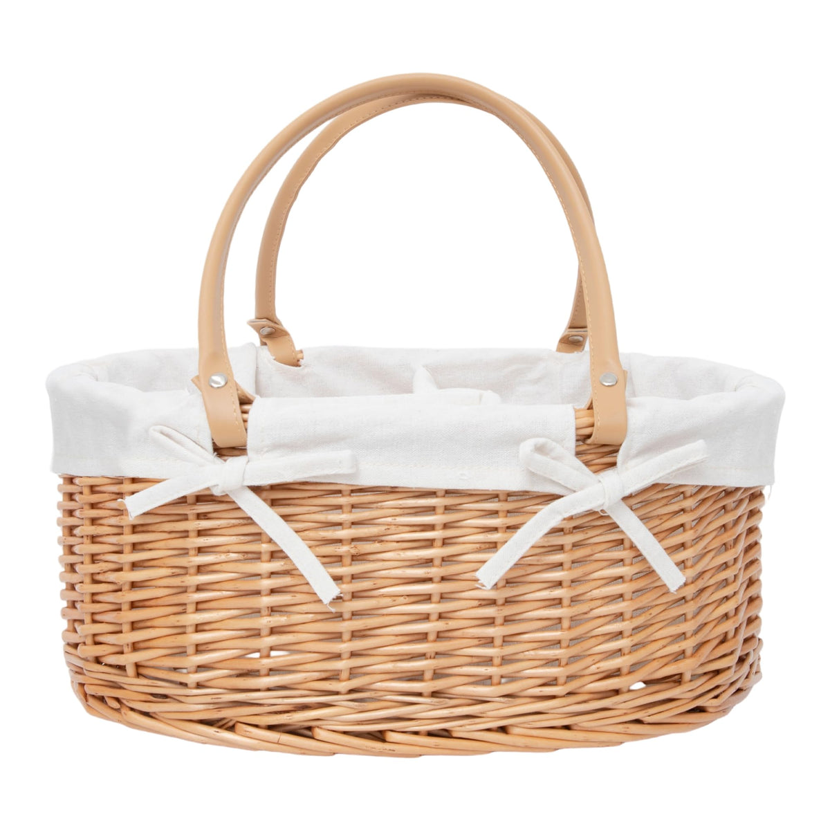 Handwoven Wicker Diaper Caddy Organizer, 15.75X10.63X6.69inch Multi  functional Baby Diaper Bag for Nursery & Home Storage, Det
