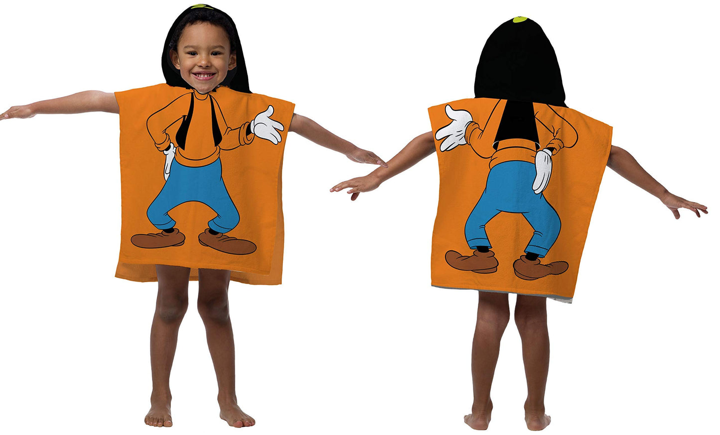 Disney Goofy Kids Bath/Pool/Beach Hooded Poncho - Super Soft & Absorbent Cotton Towel, Measures 22 X 22 Inches (Official Disney