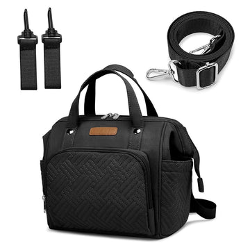FHELAD Small Diaper Bag Backpack, Stroller Organizer with Insulated Cup Holder & Detachable Shoulder Strap, Convertible Diaper B