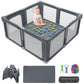 Seeday Foldable Playpen for Babies and Toddlers, 51 Portable Play Pen with Mat and Ocean Balls, Play Yard with with Visible Mesh