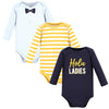 Hudson Baby Unisex Baby Cotton Long-Sleeve Bodysuits, Hola Ladies 3-Pack, 9-12 Months