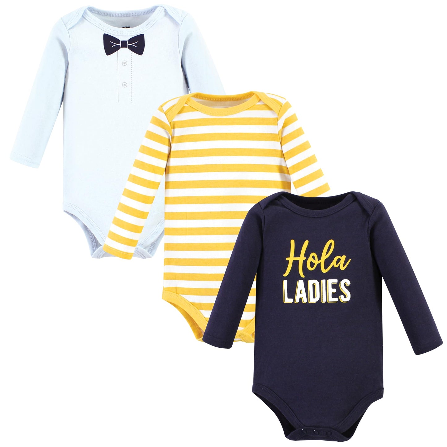 Hudson Baby Unisex Baby Cotton Long-Sleeve Bodysuits, Hola Ladies 3-Pack, Preemie