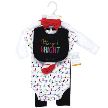 Hudson Baby Baby Girls Hudson Unisex Cotton Layette Set, Merry Bright, 6-9 Months And Toddler T Shirt Set, Merry Bright, Months