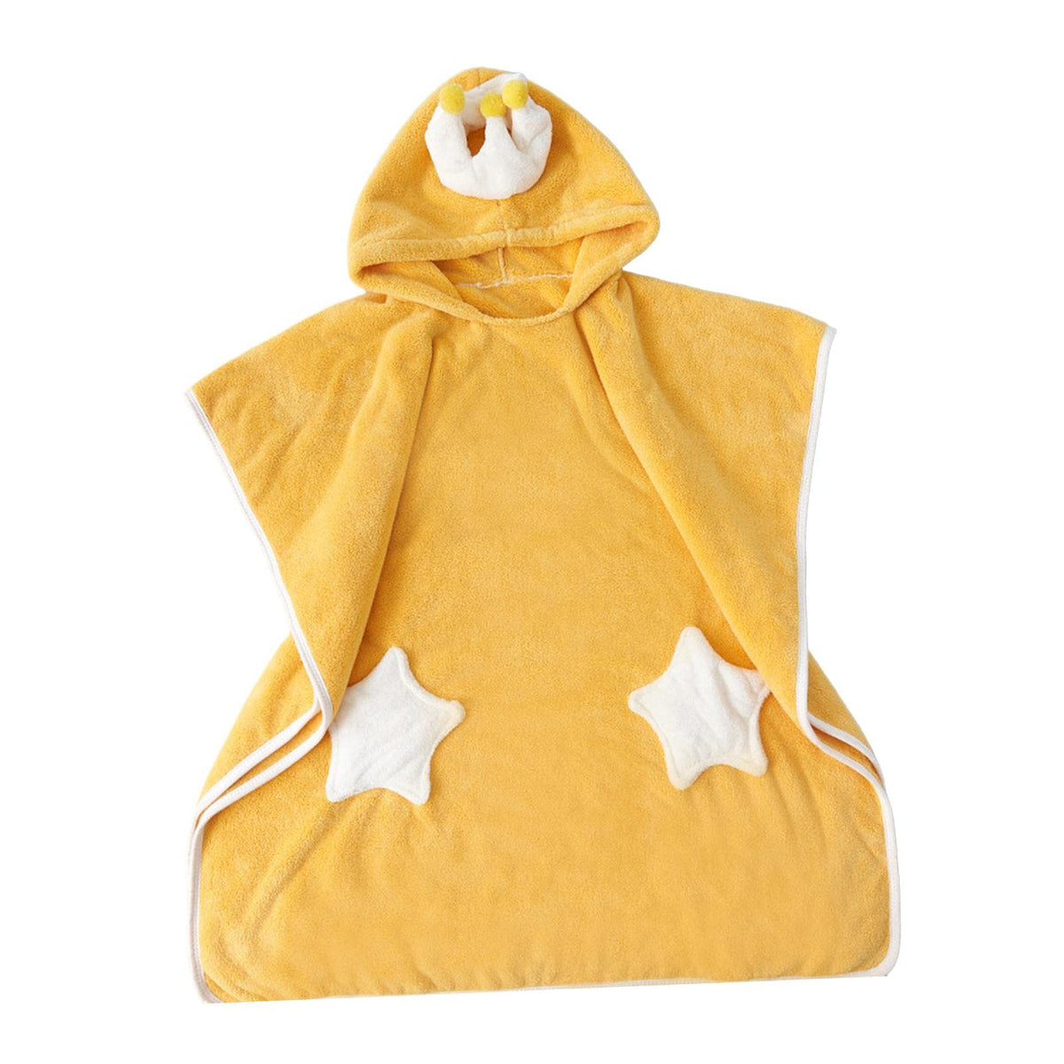 ATORSE Baby Hooded Bathrobe Baby Wrap for Bath Pool Beach Shower Stylish Yellow Size L
