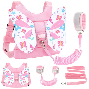 Accmor Toddler Harness Leash, 3 In 1 Cute Butterfly Kids Leash + Anti Lost Wrist Link For Outdoor Travel, Adorable Child Walking
