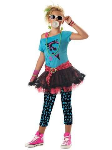 California Costumes 80'S Valley Girl Tween Costume , Turq/Black, Large