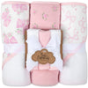 Hooded Baby Bath Towel and Washcloth 6 Piece Set for Newborns, Infants & Toddlers, Boys & Girls Baby Hooded Towels Set (Pink Bow