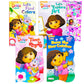 Nickelodeon Dora The Explorer Board Books for Kids Toddlers ~ Bundle of 4 Dora Board Books with 300 Bonus Dora The Explorer Stic