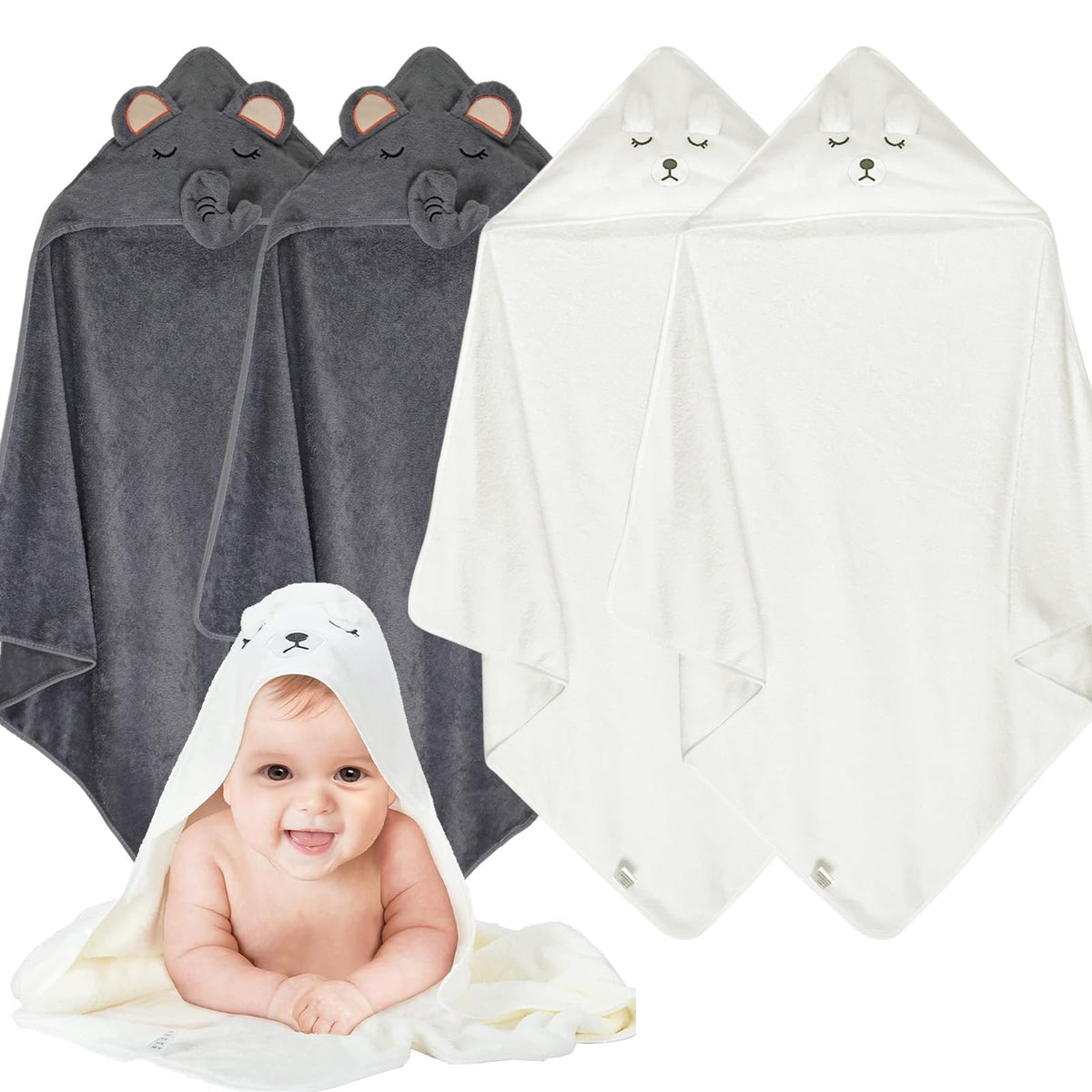 xpertwarm Toddler Towels with Hood Soft Bath Towels for Toddlers 13, Absorbent Baby Hooded Towels for Baby Hooded Towel Boy Gir
