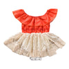 Baby Girl Moana Fancy Dress Romper Sister Matching Ruffle Lace Outfits Costume (12-18 Months, Romper)