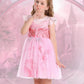 Marendyee Pink Witch Dress For Girls Halloween Costume Kids Tulle Dresses Flutter Sleeve (9-10 Years)