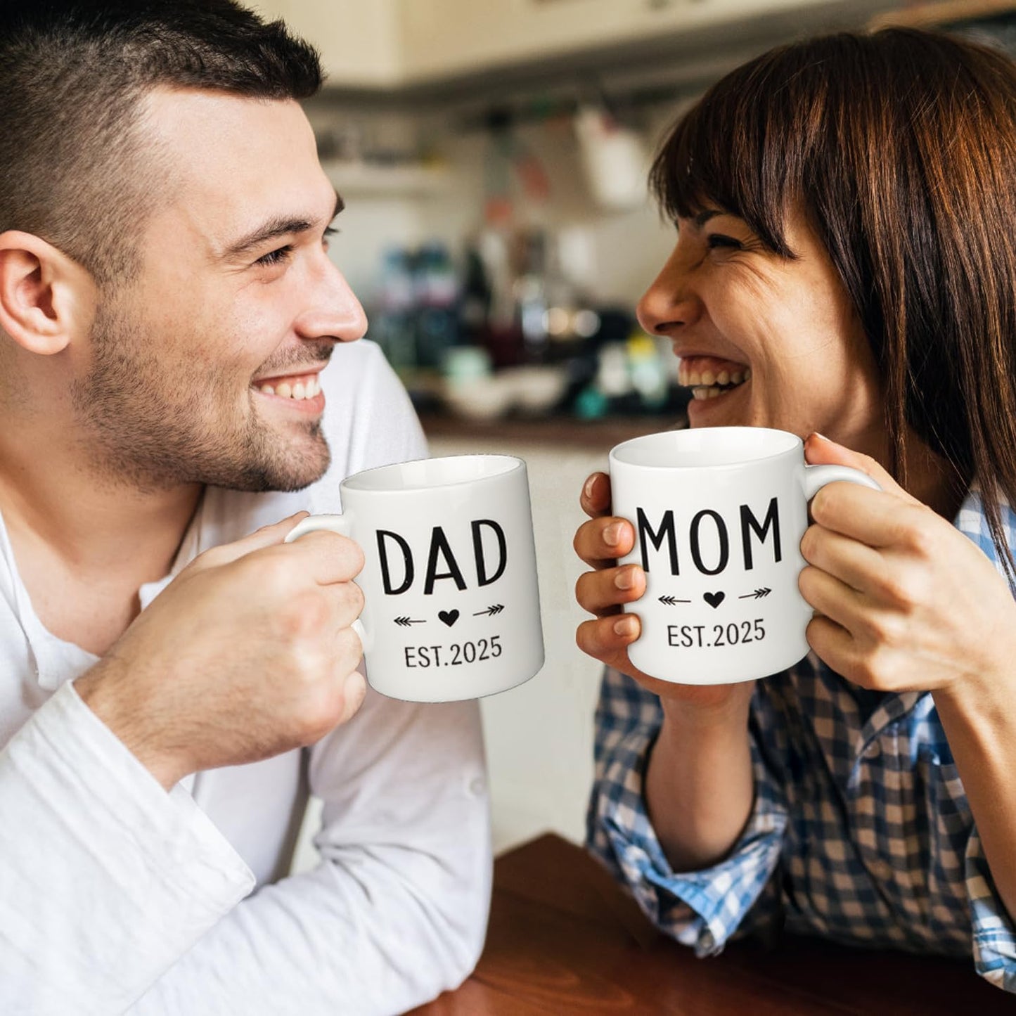 Pregnancy Gifts For New Parents Est 2025- New Mom Gifts Basket For Pregnancy Announcement, Baby Shower - Mom & Dad Mugs, Decisio