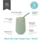 Ezpz Happy Cup + Straw System - 24 Months+ (Sage) - 100% Silicone Cup + Straw For Older Toddler + Preschoolers