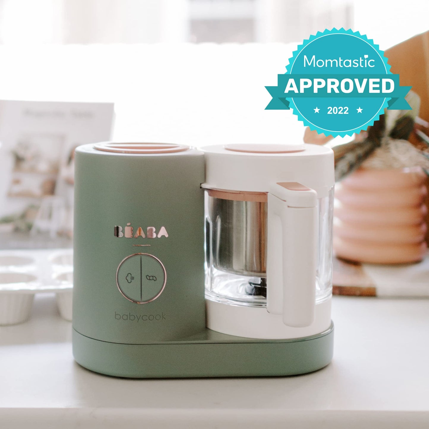 BEABA Babycook Neo Baby Food Maker | Non-Toxic Glass & Stainless Steel | Trusted by Celebrity Moms | Sustainable Baby Food Proce