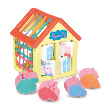 Toomies Peppa Pigs Sensory House Activity Cube - Shape Sorter Sensory Bin with Color Matching - Peppa Pig Montessori Toys - Todd