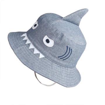 Shark Sun Hat For Kids Toddler Little Summer Bucket Hat Fisherman Play Cap For Boy Girl Grey